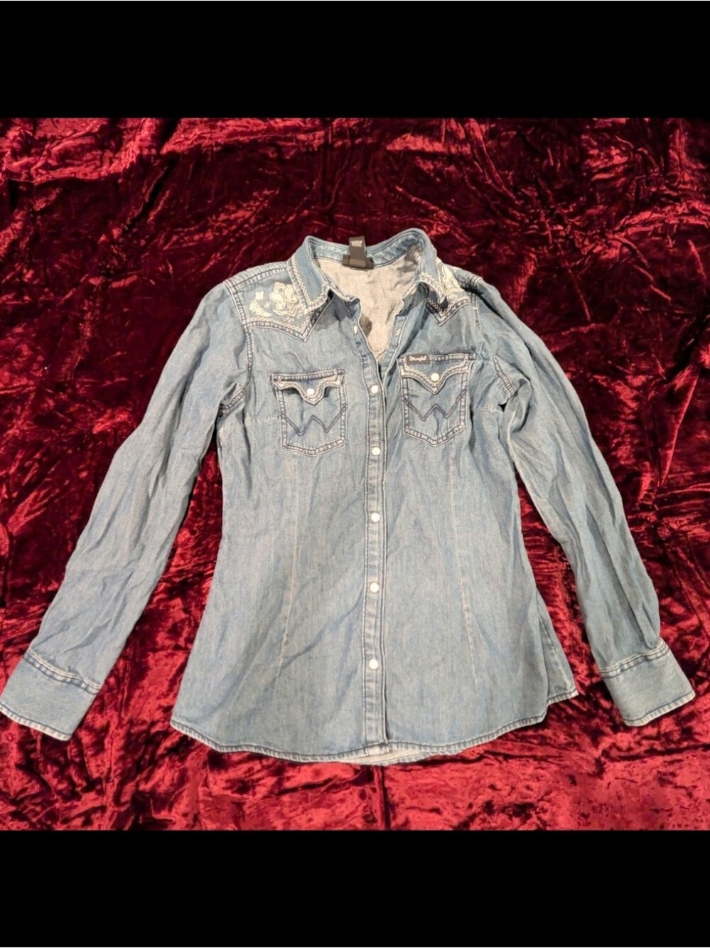 Express Light Blue Denim Western Shirt Jacket